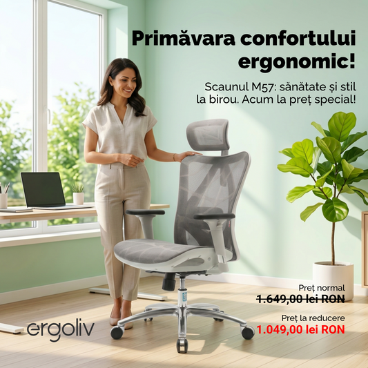 Scaun ergonomic de birou ergoliv pentru postura corecta