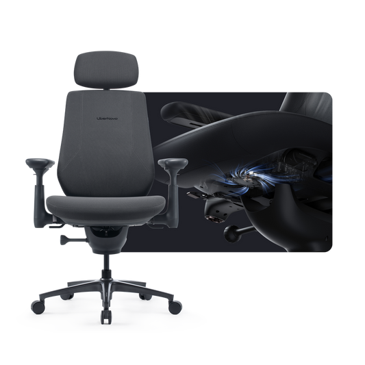 Scaunul LiberNovo Maxis Airflow in culoarea grafit, cu ventilatie a sezutului