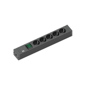 Bachmann Connect Line extension cord, 5 x Schuko, cord 2 m, black · ergoliv