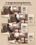 ProtoArc EC200 backrest locking at 90°, 105°, 120° and 130° · ergoliv