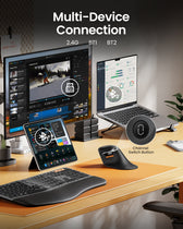 ProtoArc EM11 Pro conectat la trei dispozitive · ergoliv